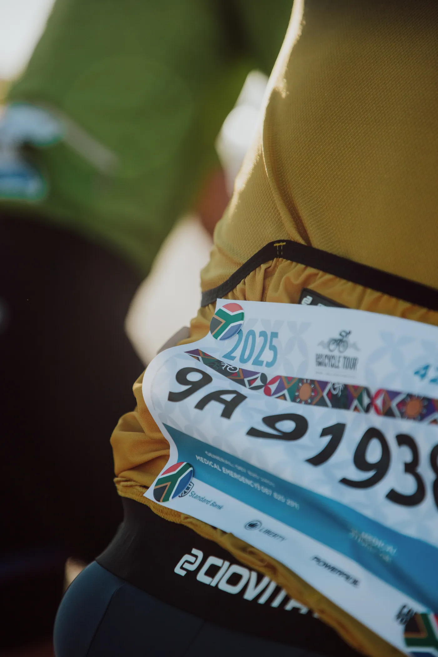 BibBoards on a Cape Town Cycle Tour jersey